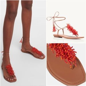 Like new Aquazzura Panarea Flat Sandals 37